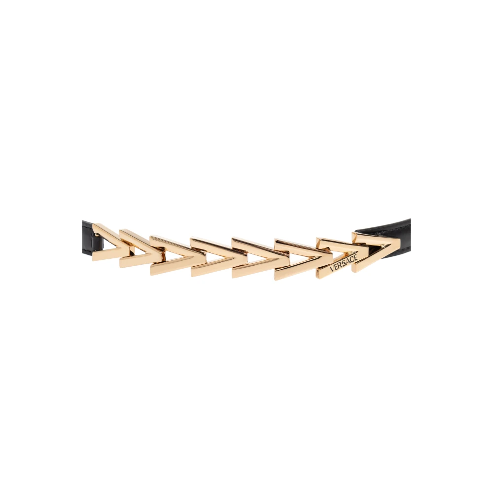Versace Leren riem Black Dames