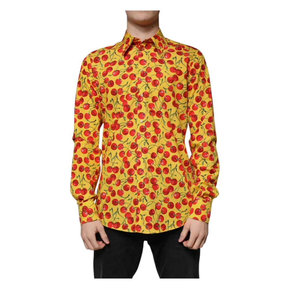 Dolce & Gabbana Men's Yellow Martini Dress Shirt