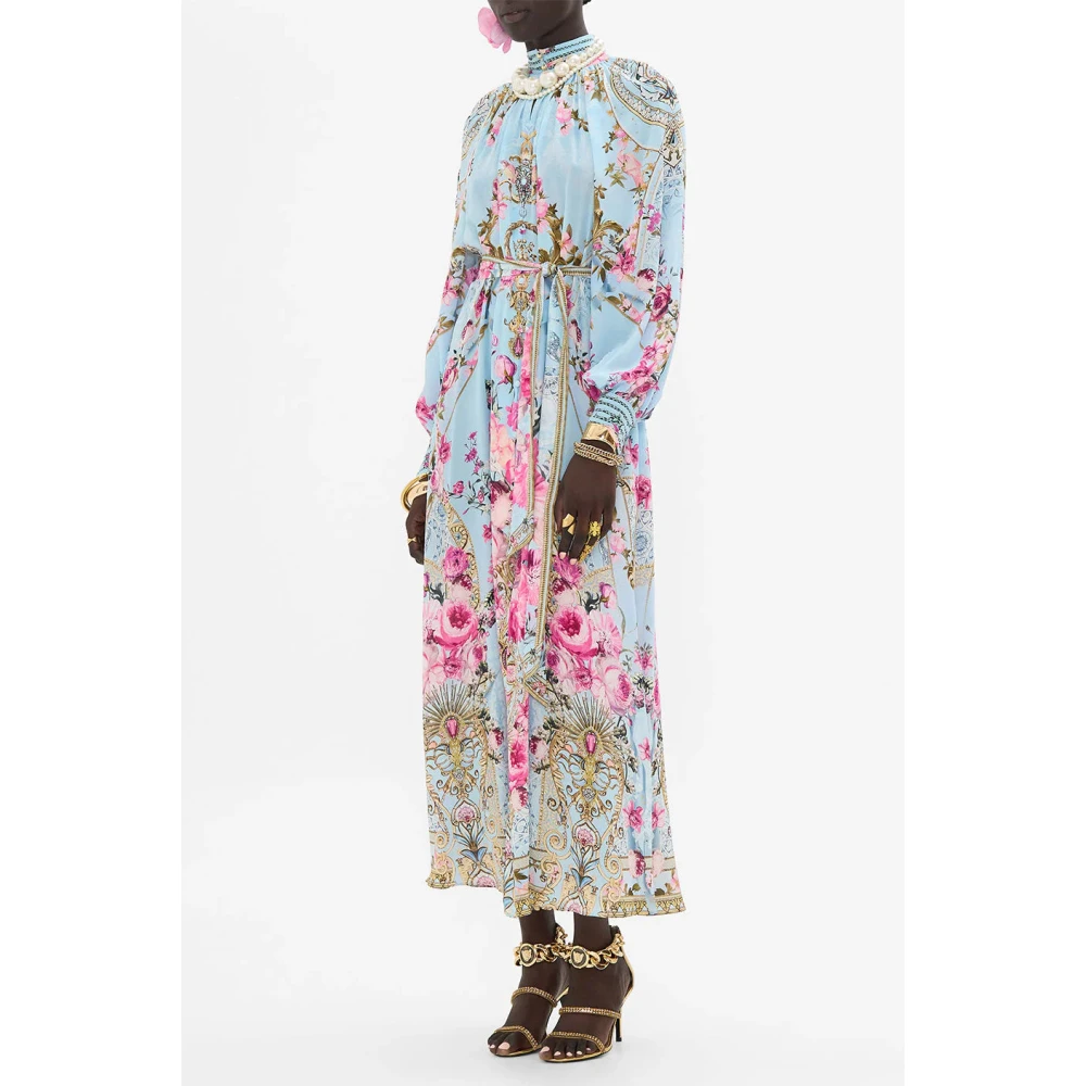 Camilla Raglan Mouw Zijden Overhemdjurk Multicolor Dames