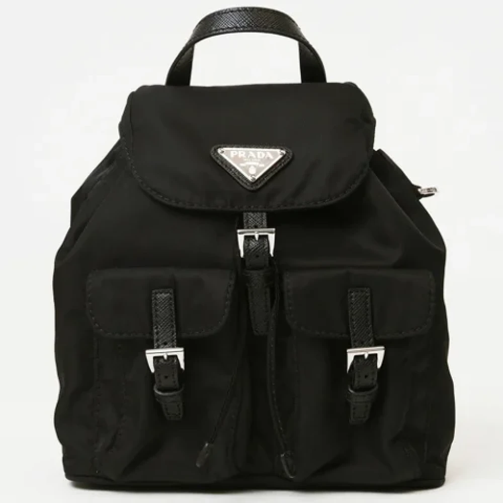 Prada Vintage Pre-owned Fabric backpacks Black Dames