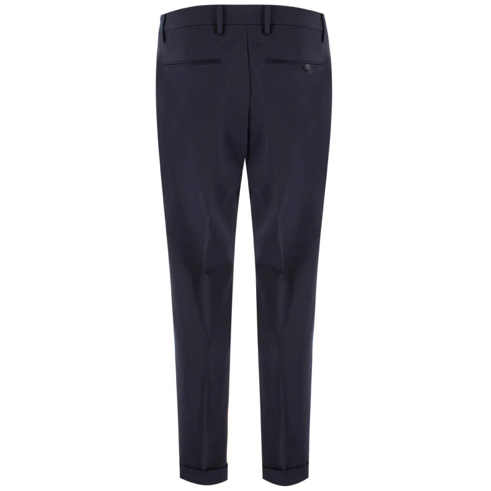 Michael Coal Elegant Wide Fit Button Trousers Blue Heren