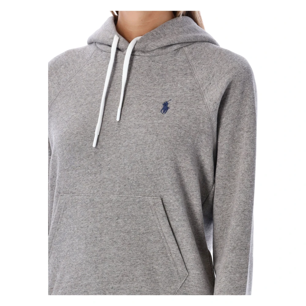 Ralph Lauren Vintage Classic Pony Gebreide Hoodie Gray Dames