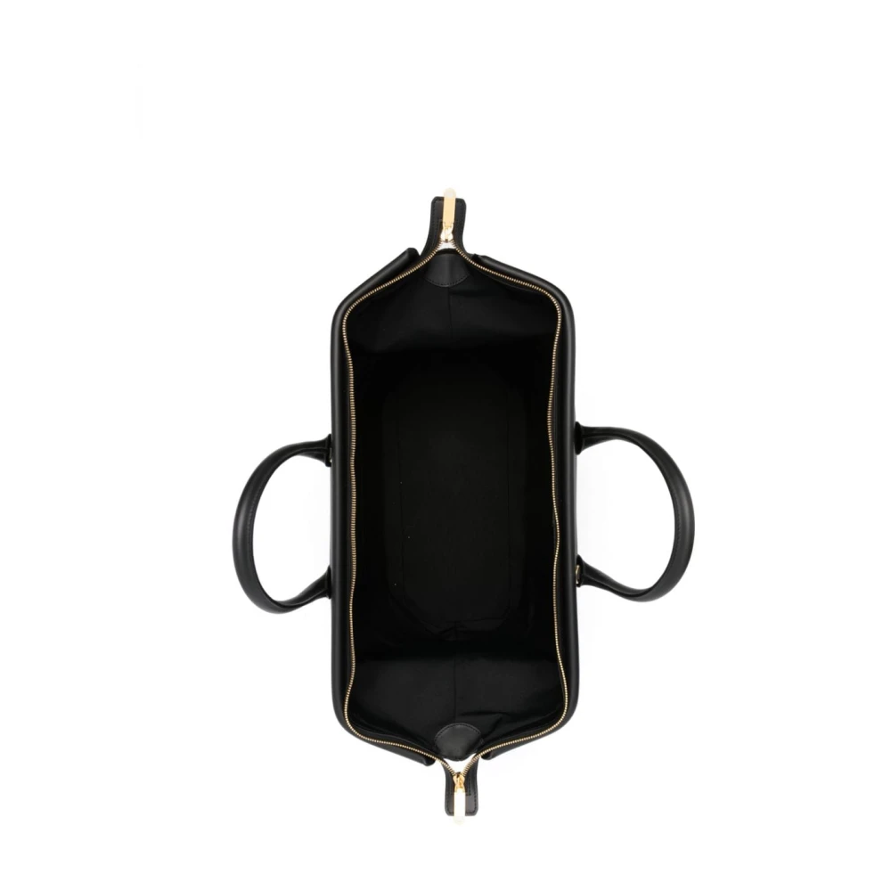 Bally Zwarte leren handtas met logo Black Dames