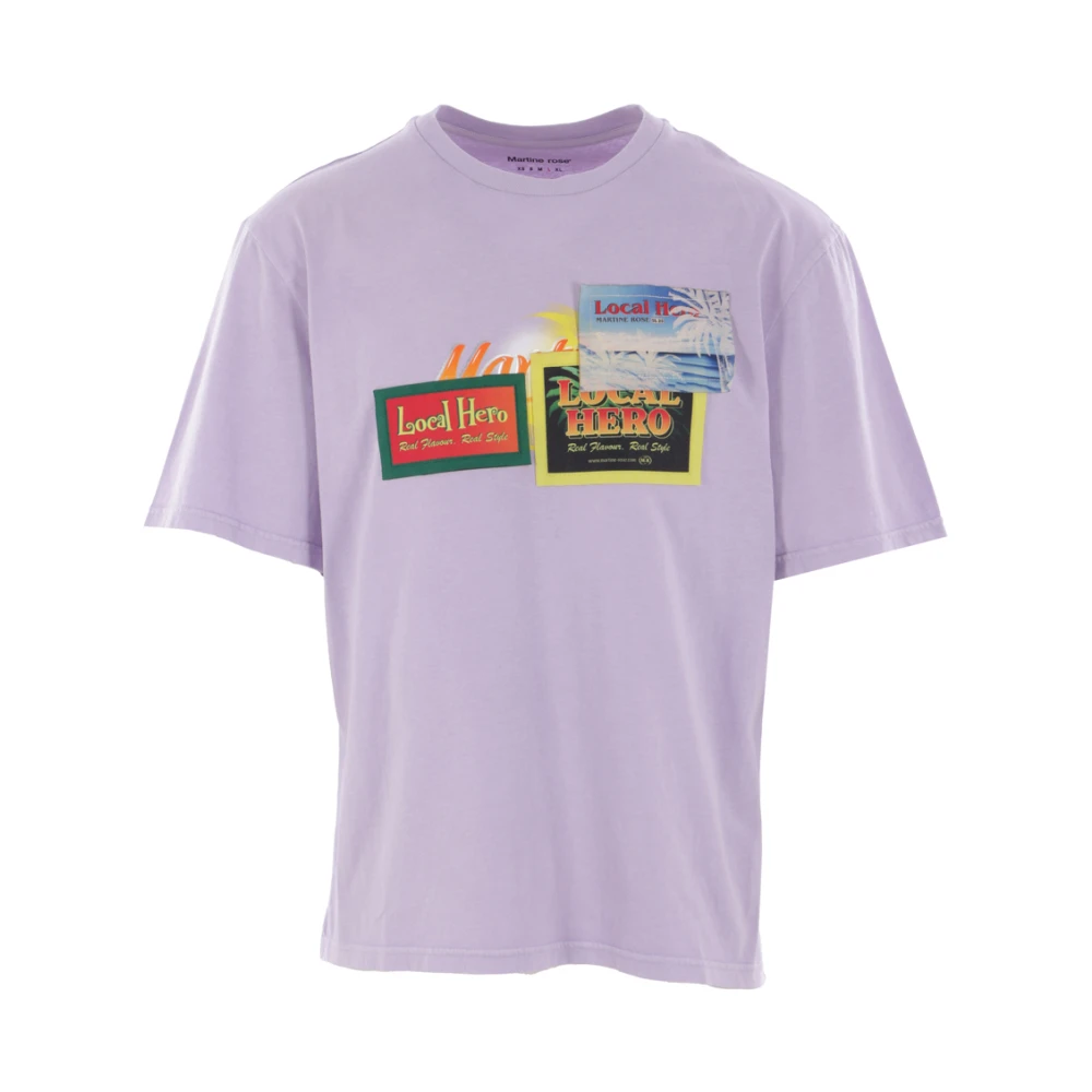 Martine Rose Paarse Tropical Flyers T-shirt Purple Heren