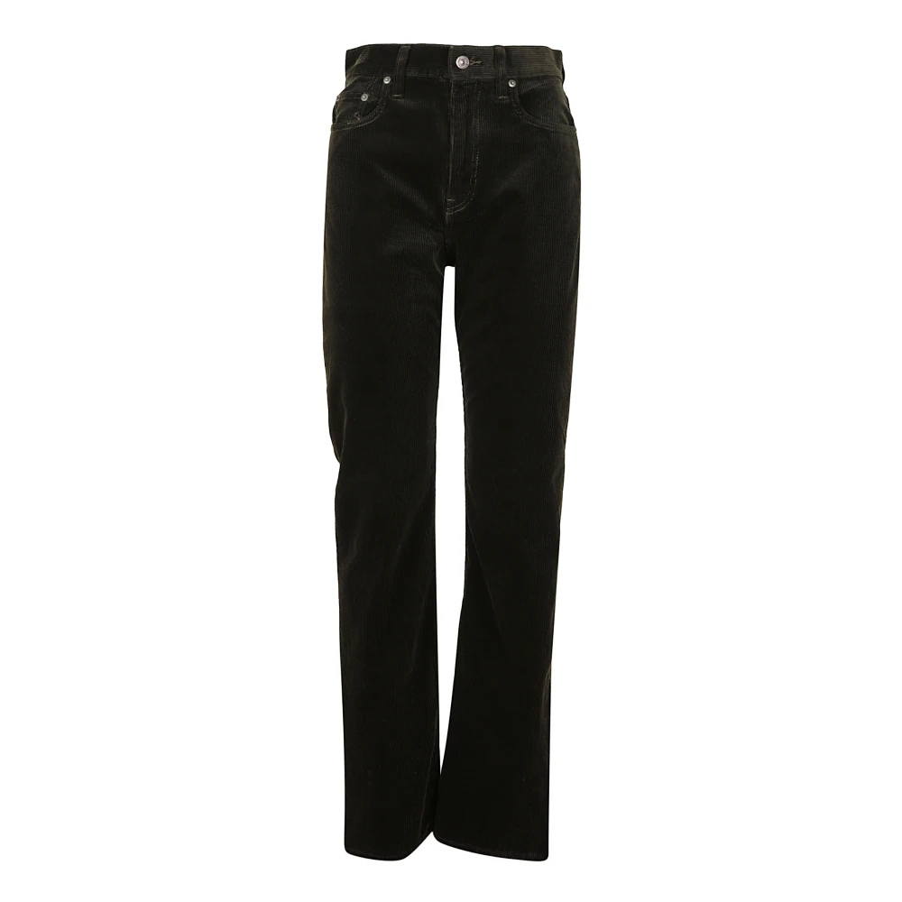 Ralph Lauren Full Length Flat Front Trousers Green Dames