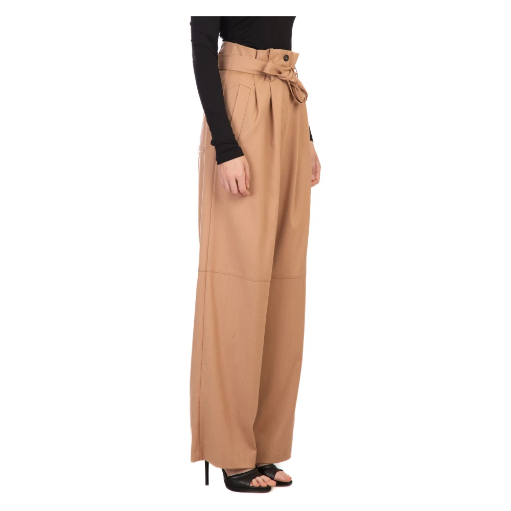 pinko Pacman Flanellen Broek Beige Dames