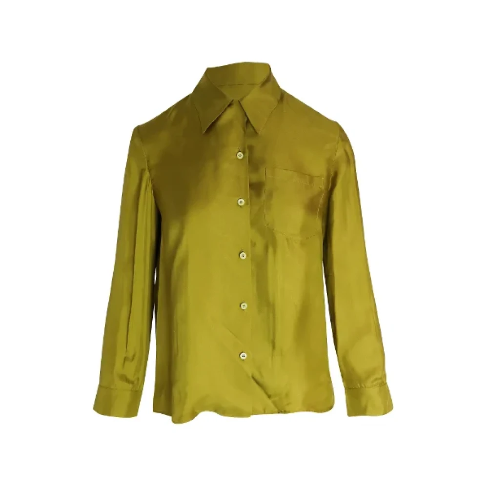 Prada Vintage Pre-owned Silk tops Green Dames