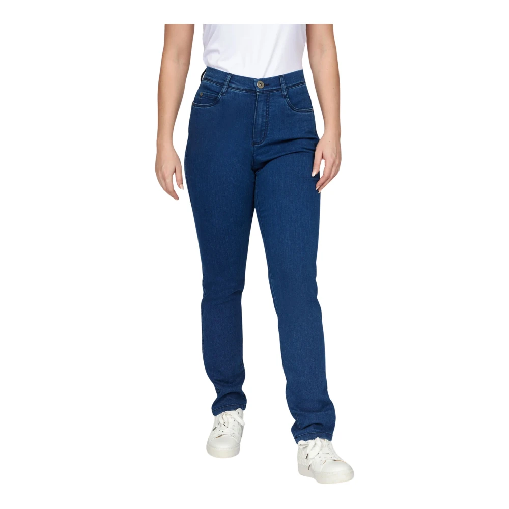 2-Biz Slim Fit Jeans Donkerblauw Blue Dames