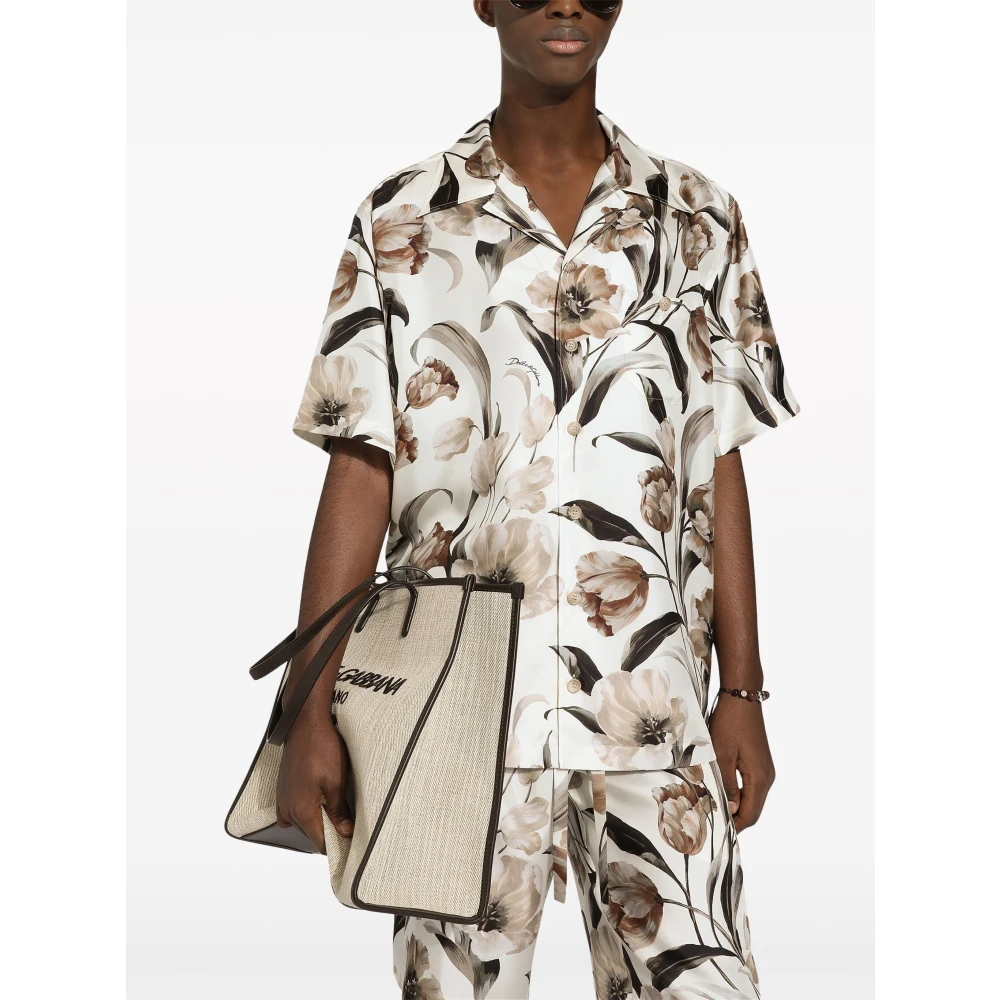 Dolce & Gabbana Bloemen Zijden Hawaiiaans Overhemd Multicolor Heren