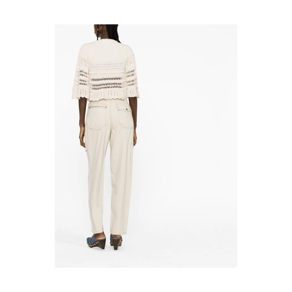 Isabel marant Albasten Ritszak Tapered Broek Beige Dames