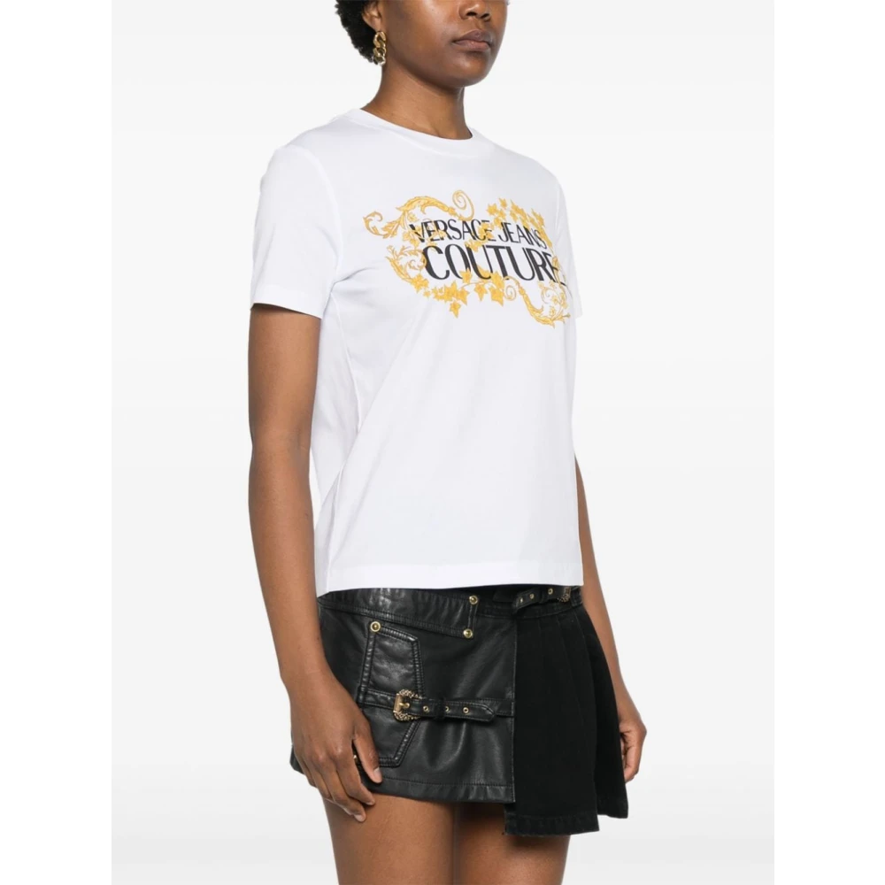 Versace Jeans Couture Witte T-shirts & Polo's voor vrouwen White Dames