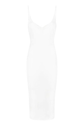 robe-midi-froncee-a-col-v
