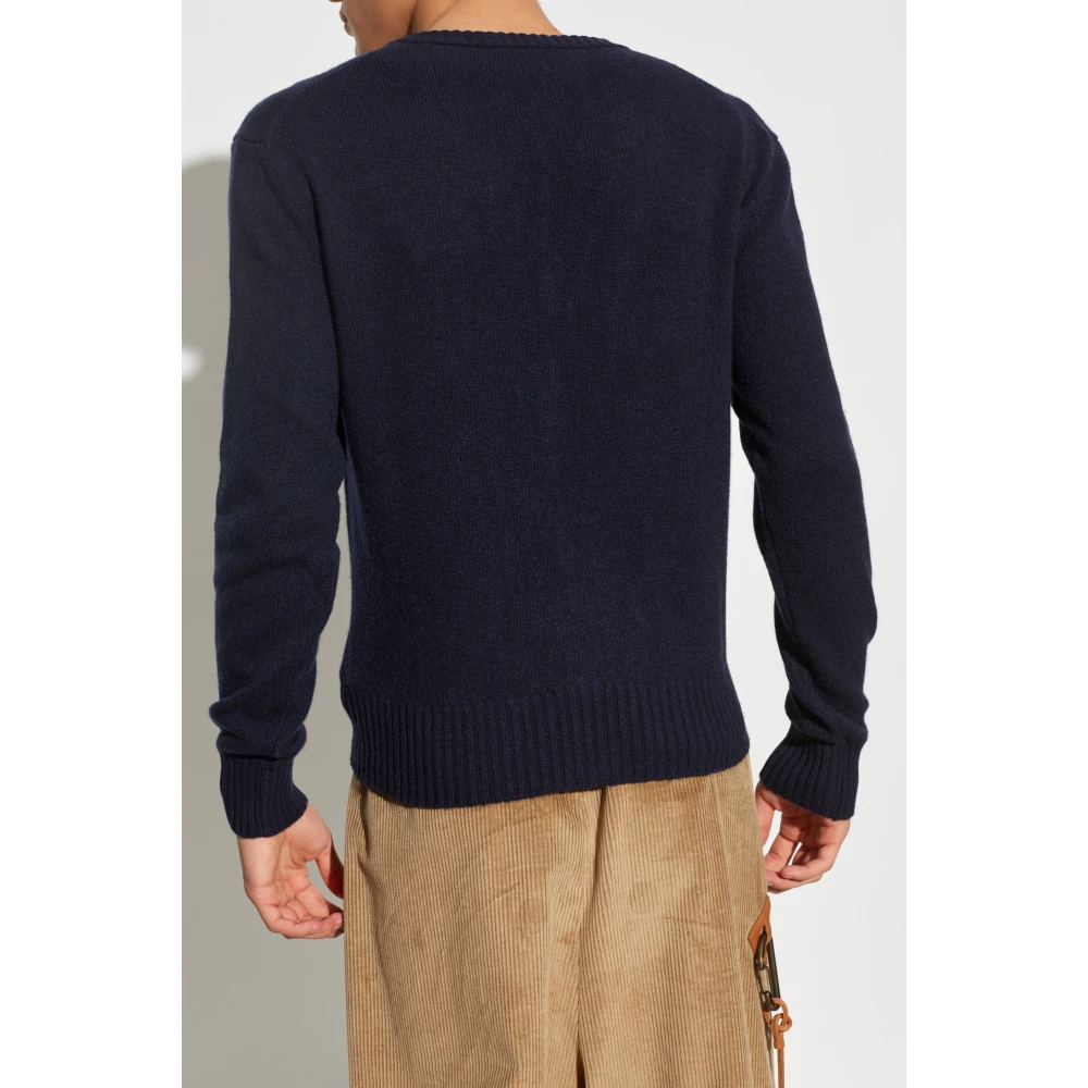 Ami Paris Cashmere Cardigan Blue Heren