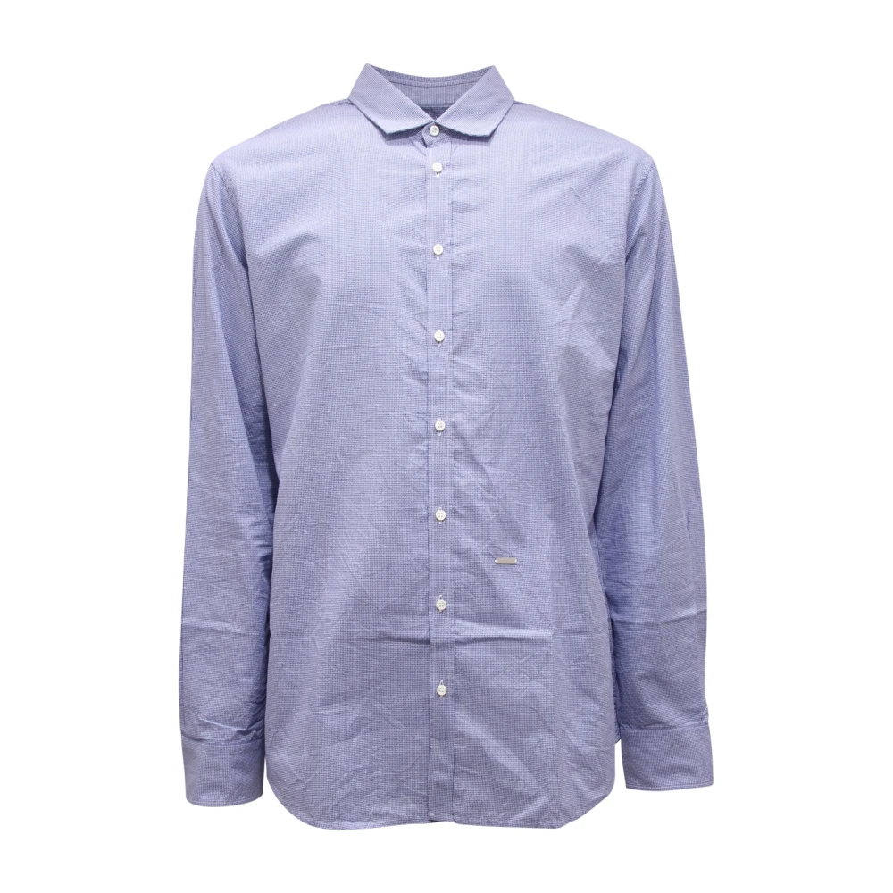 Dsquared2 Men's Blue Micro Pattern Shirt - Casual Shirts - M - Shirts
