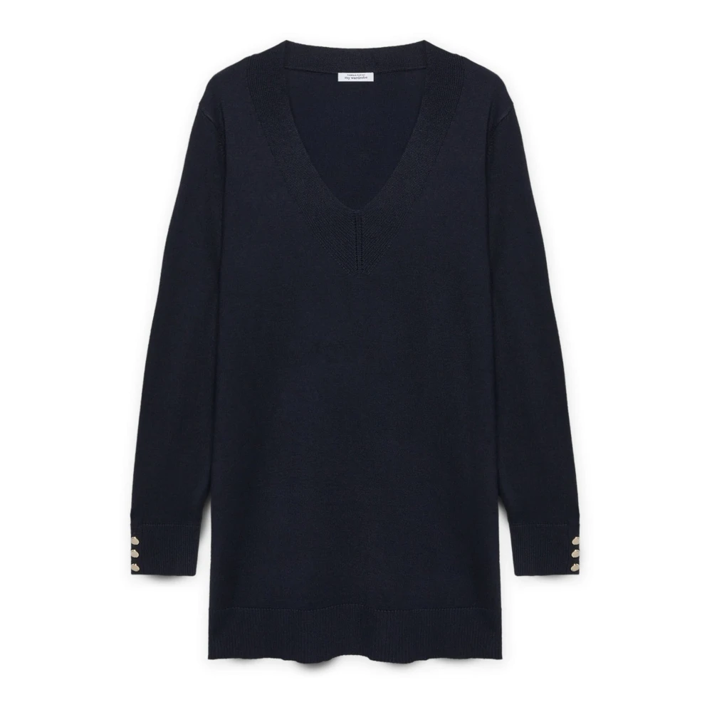 Fiorella Rubino Lange Pullover met Lenzing™ Ecovero™ Viscose Blue Dames