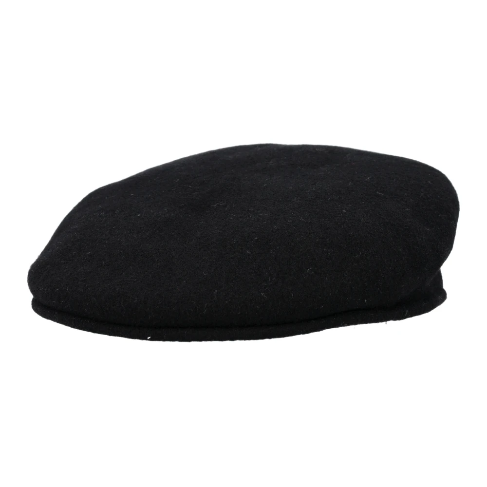 Marine Serre Zwarte wollen Franse Baret Black Unisex