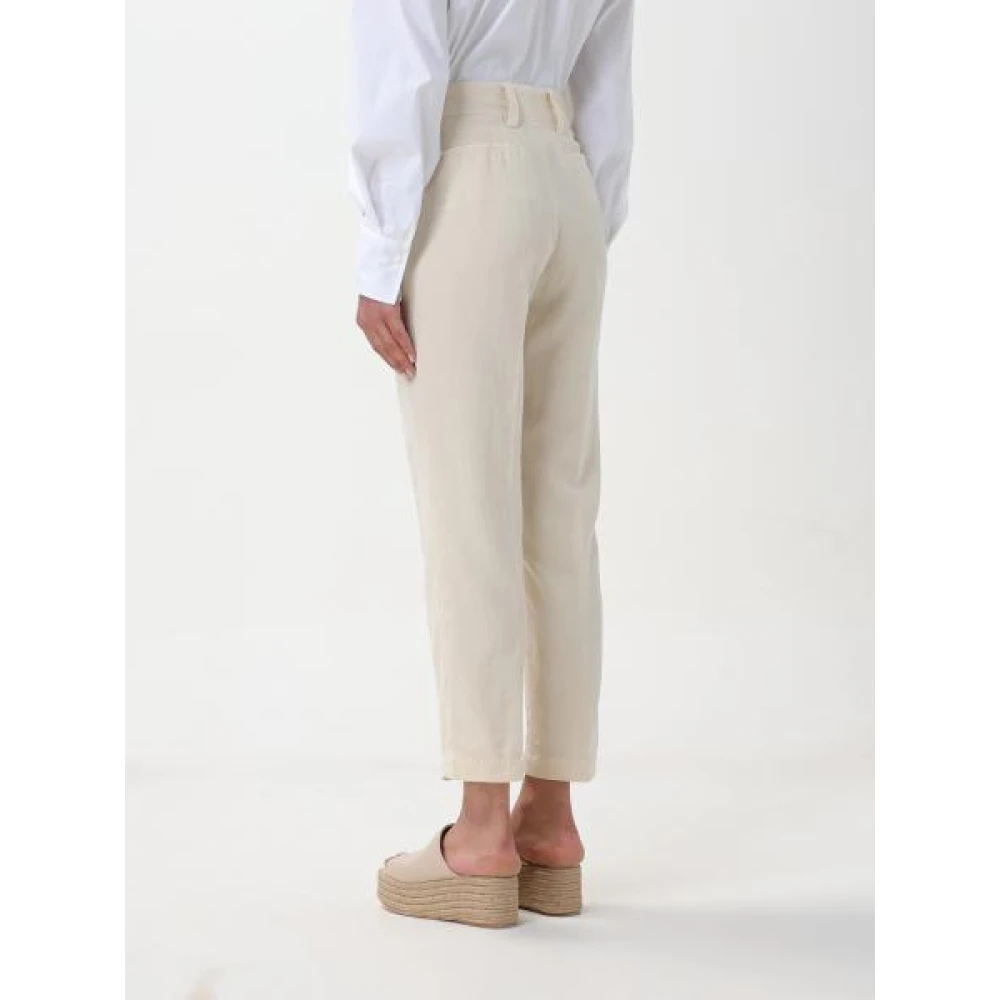 Pt01 Cropped Trousers Beige Dames
