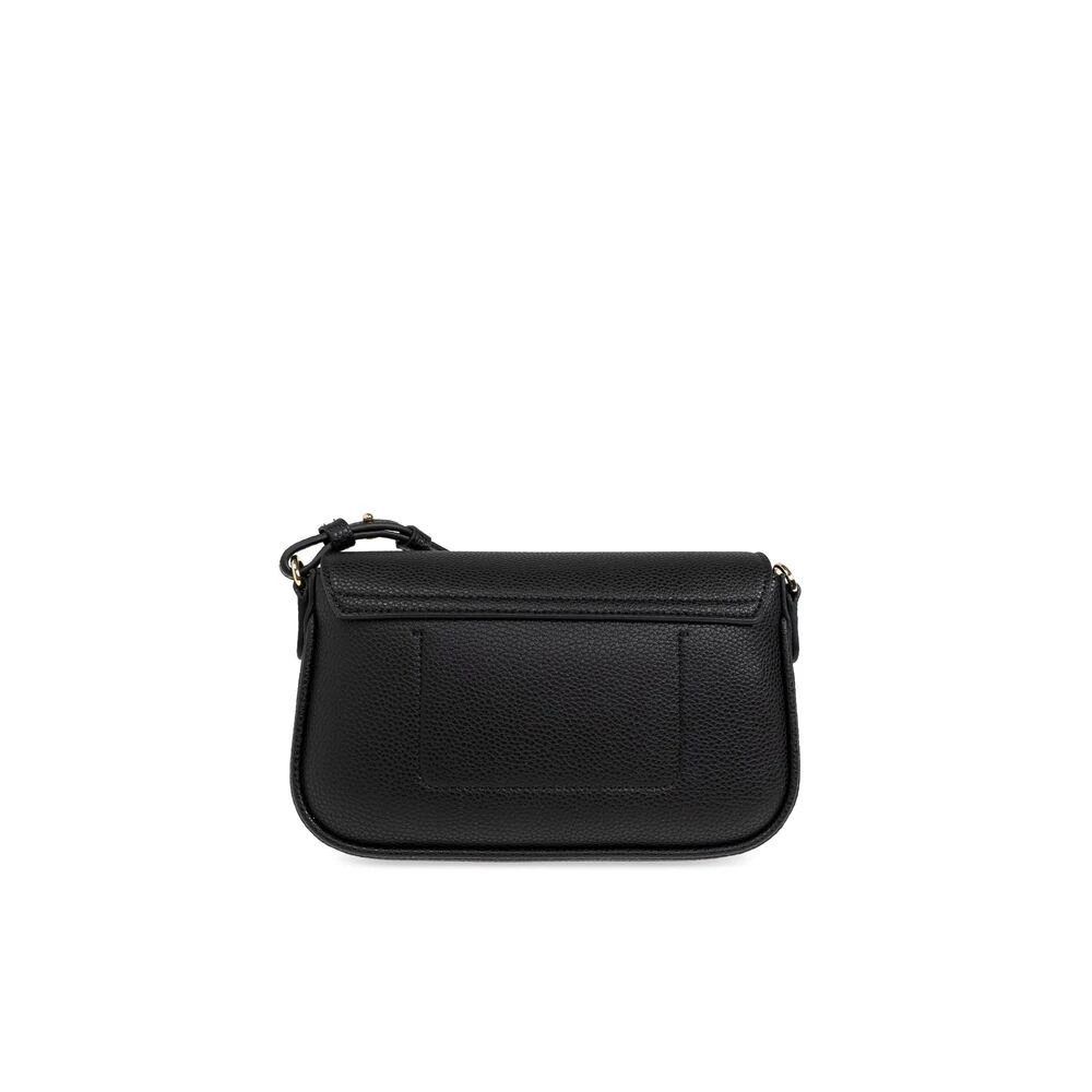 Emporio Armani Zwarte Logo-Print Schoudertas met Goudkleurige Hardware Black Dames