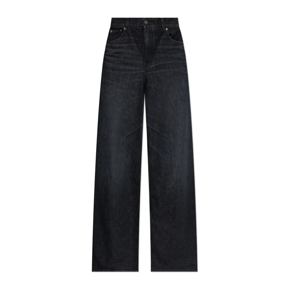 Chloé Women's Black Wide Jeans, W27, Wide-Leg Jeans