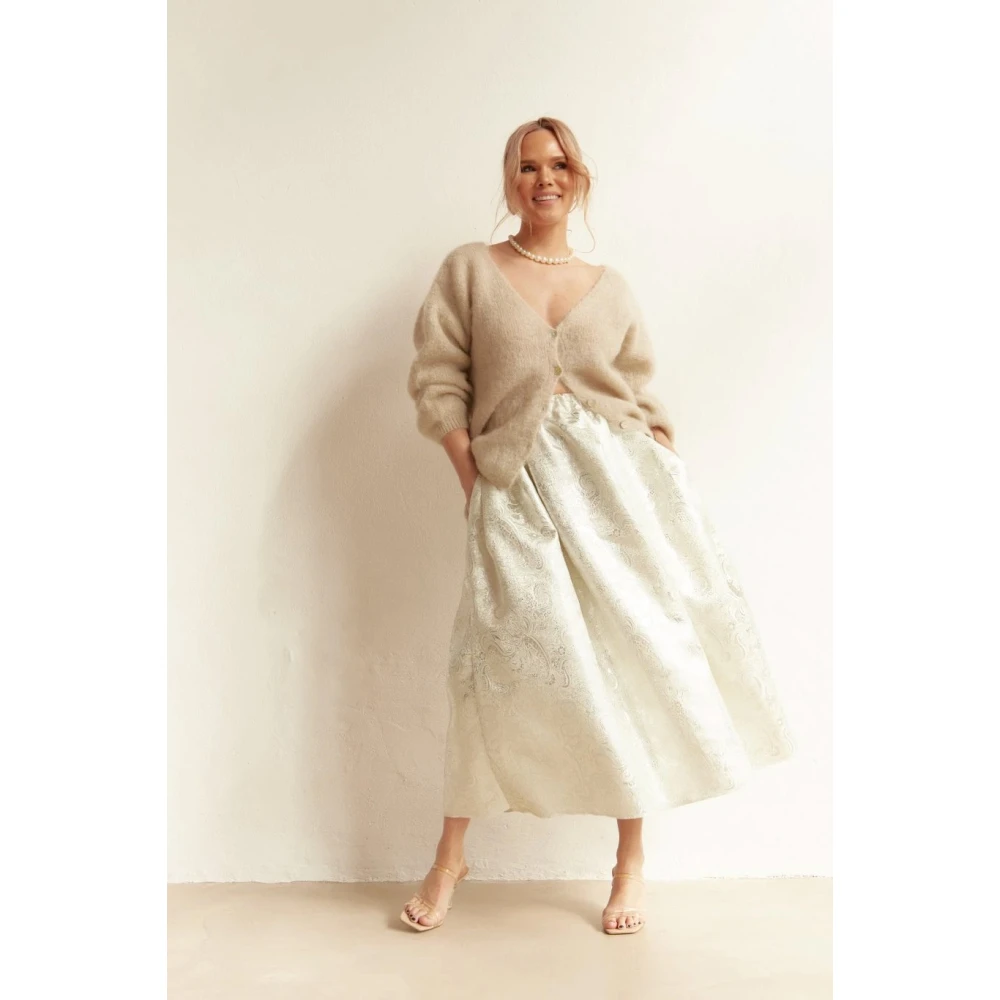 American Dreams Batik-geïnspireerde Cornelia Cardigan in Beige Dames