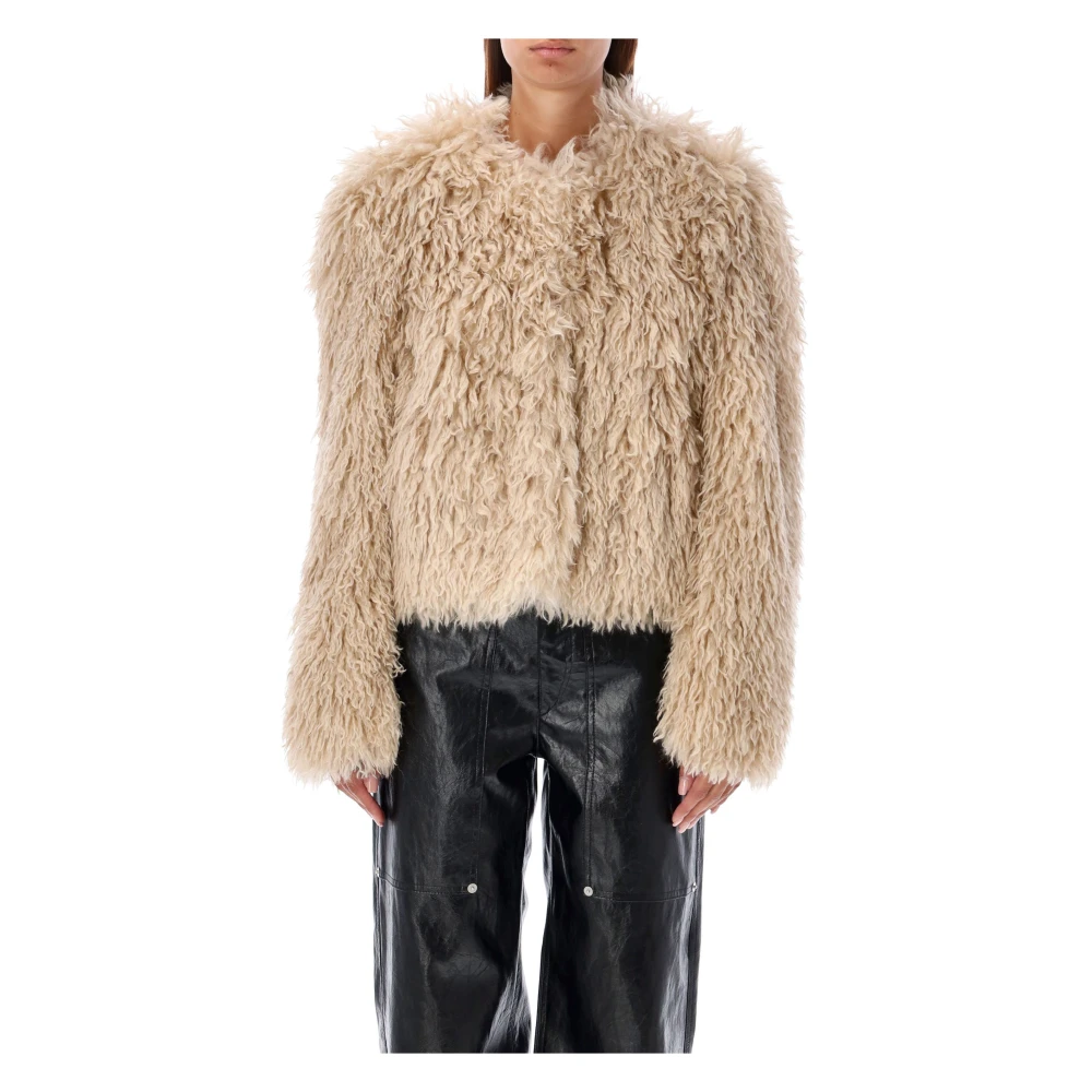 Isabel marant Eco Bontjas Outerwear Ecru Beige Dames