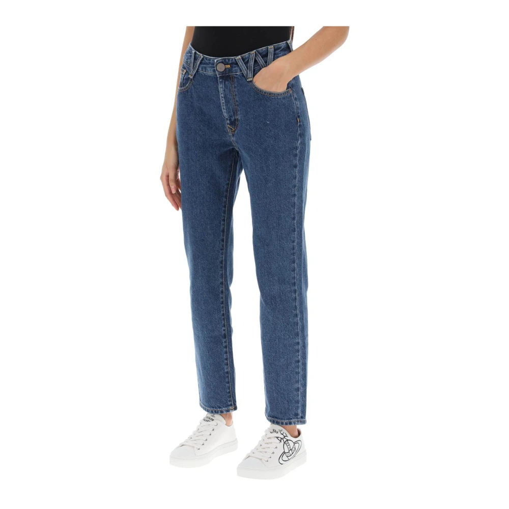 Vivienne Westwood Rechte pijp jeans van gerecycled katoen met contrast stiksels Blue Dames