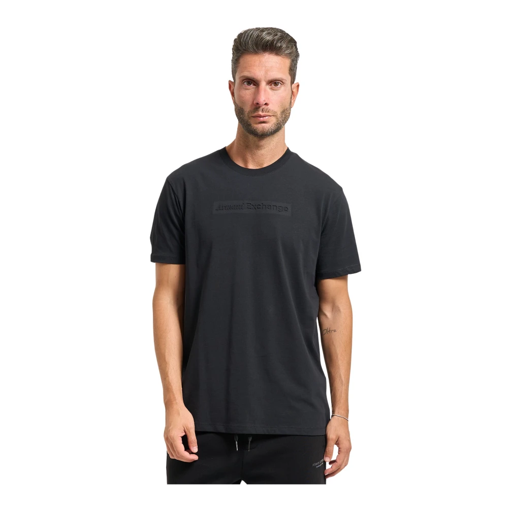 Armani Exchange Herr Svart Toppar Xl, T-Shirt Med Främre Logotyp