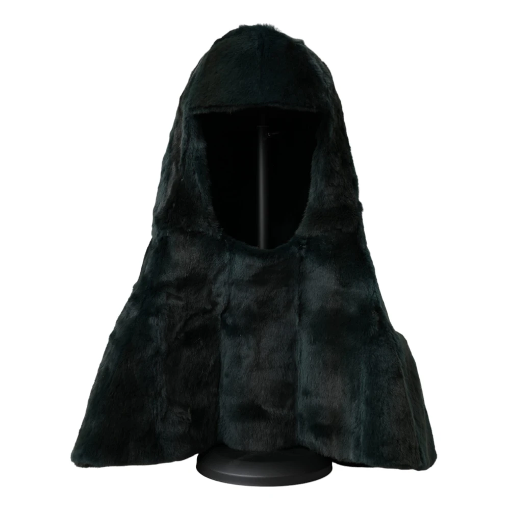 Dolce & Gabbana Unisex Black Weasel Fur Headwear Hat