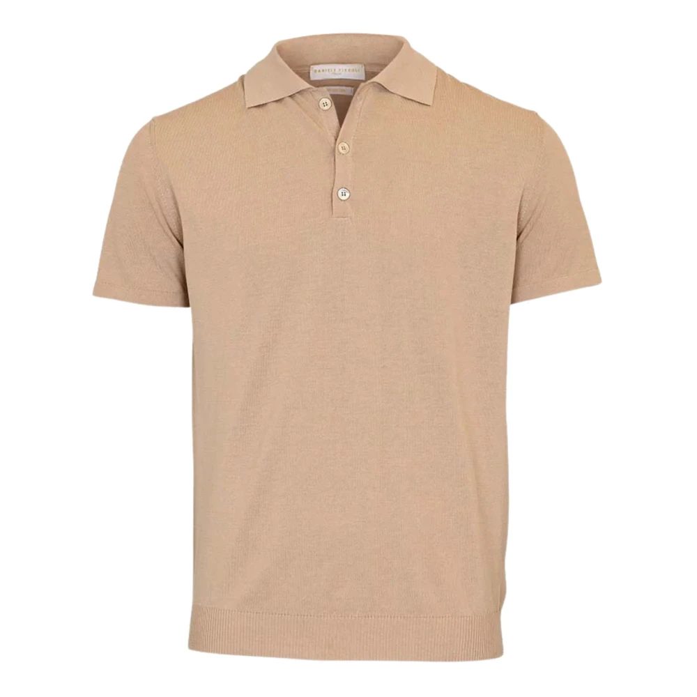 Daniele Fiesoli Katoenen Polo met Korte Mouwen Sand Beige Heren
