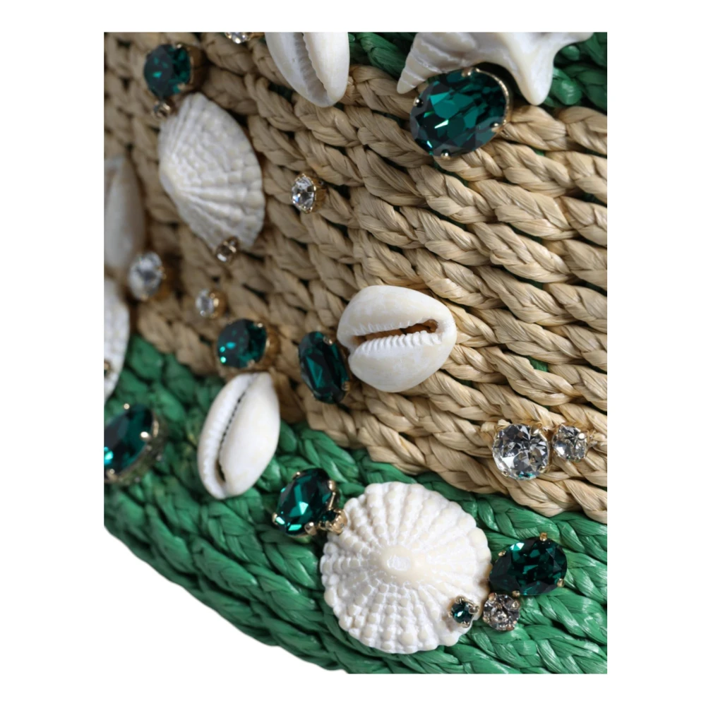 Dolce & Gabbana Kristalversierde emmerzak beige groen Multicolor Dames