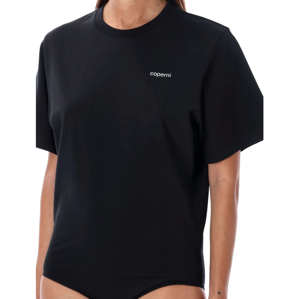 Coperni Zwart Premium Katoen Logo Print Top Black Dames