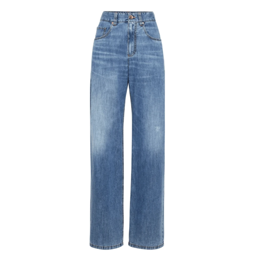 Khaite Lichtblauwe High-Waisted Denim Jeans Blue Dames