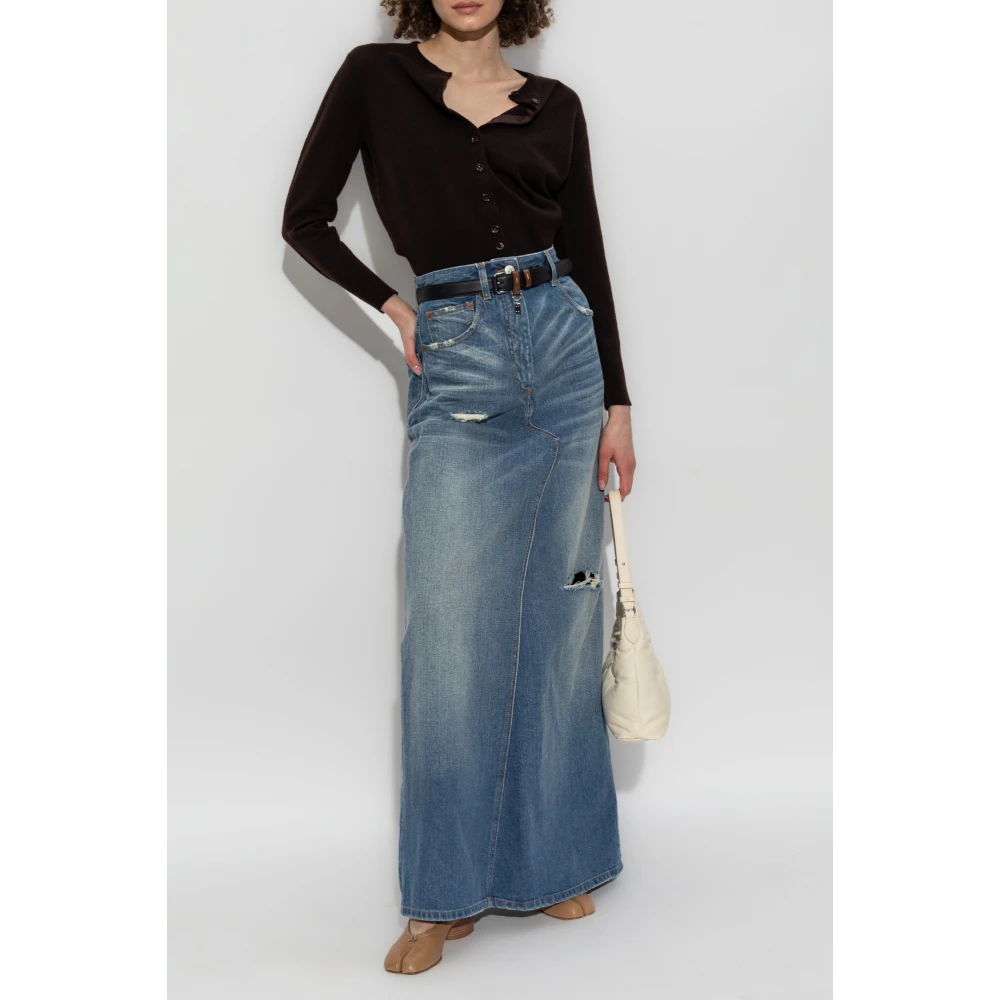 MM6 Maison Margiela Denim rok met vintage effect Blue Dames