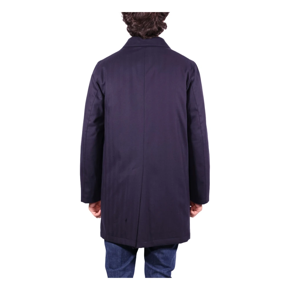 Paltò Blauwe wollen jas met afneembare kasjmier voering Blue Heren