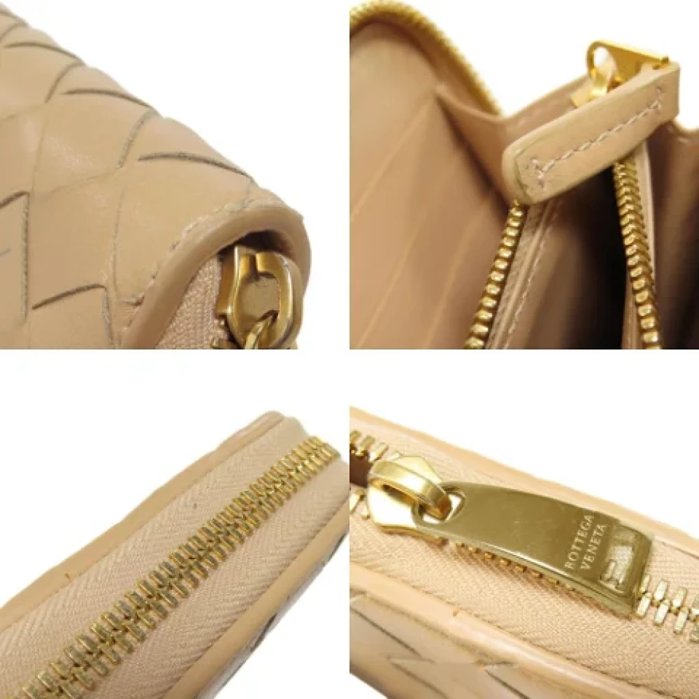 Bottega Veneta Vintage Pre-owned Leather wallets Beige Dames