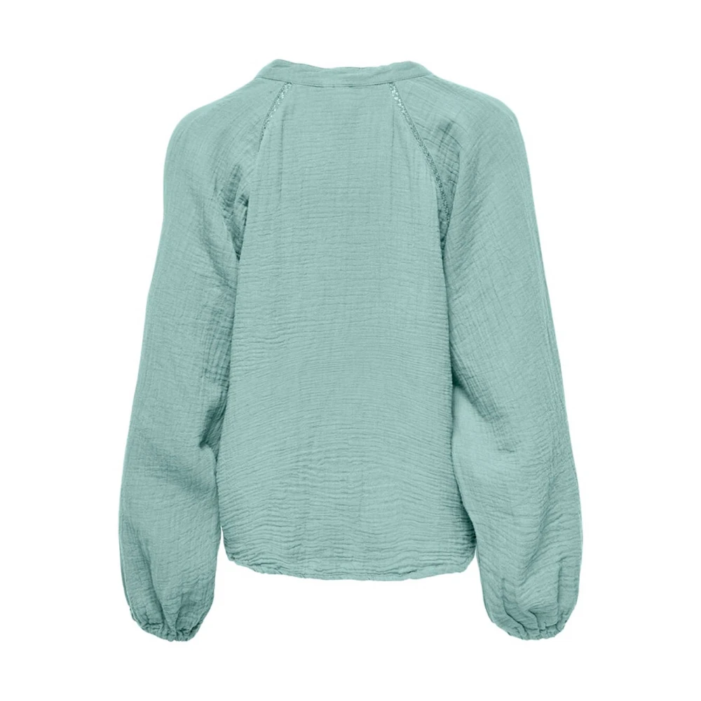 Only V-Hals Blouse Lange Mouw Green Dames