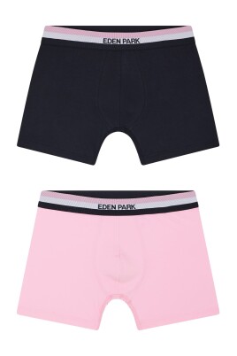 pack-of-two-solid-color-stretch-cotton-jersey-boxers-with-tricolor-navy-and-pink-elastic-waistband