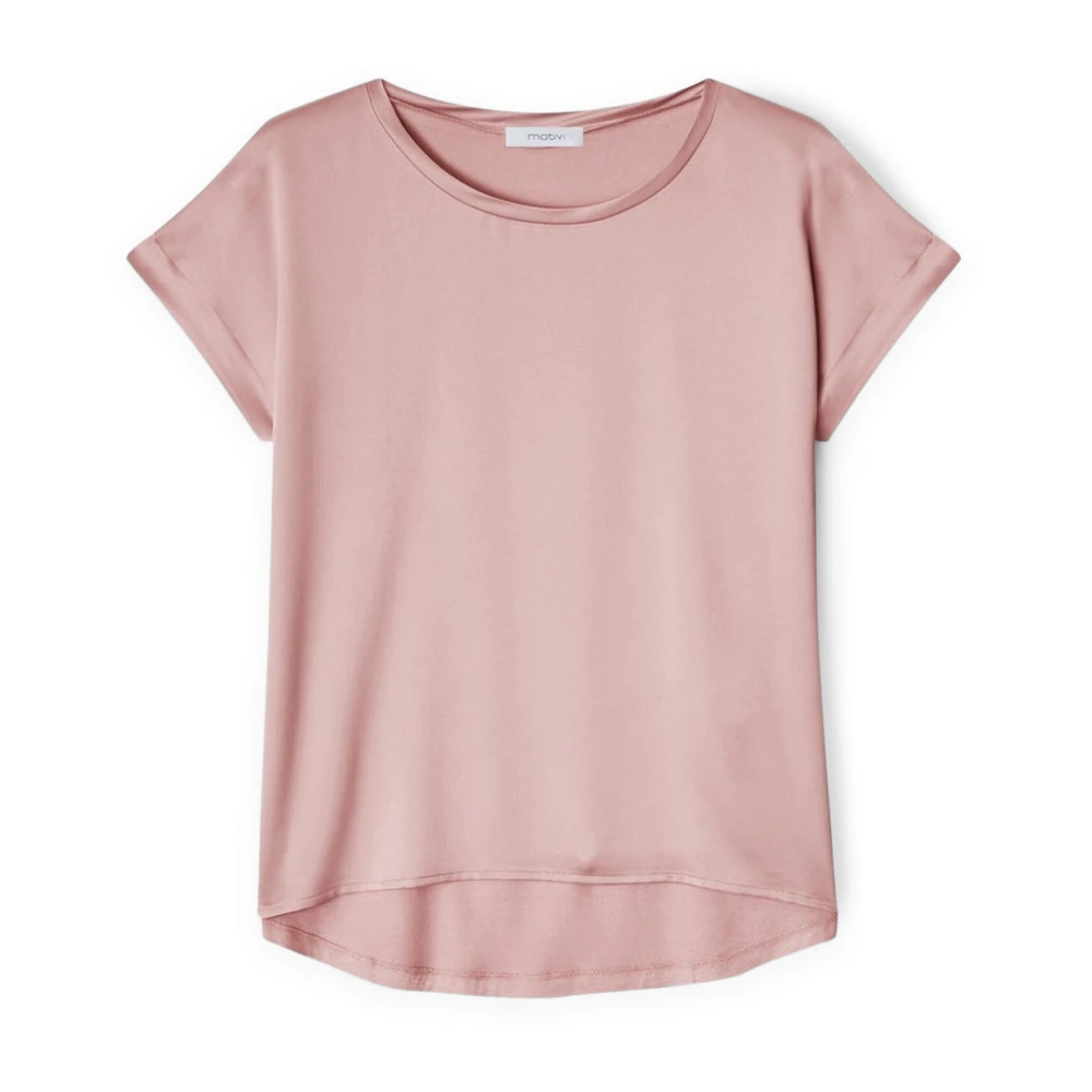 Motivi T-shirt gemaakt van twee verschillende materialen Pink Dames