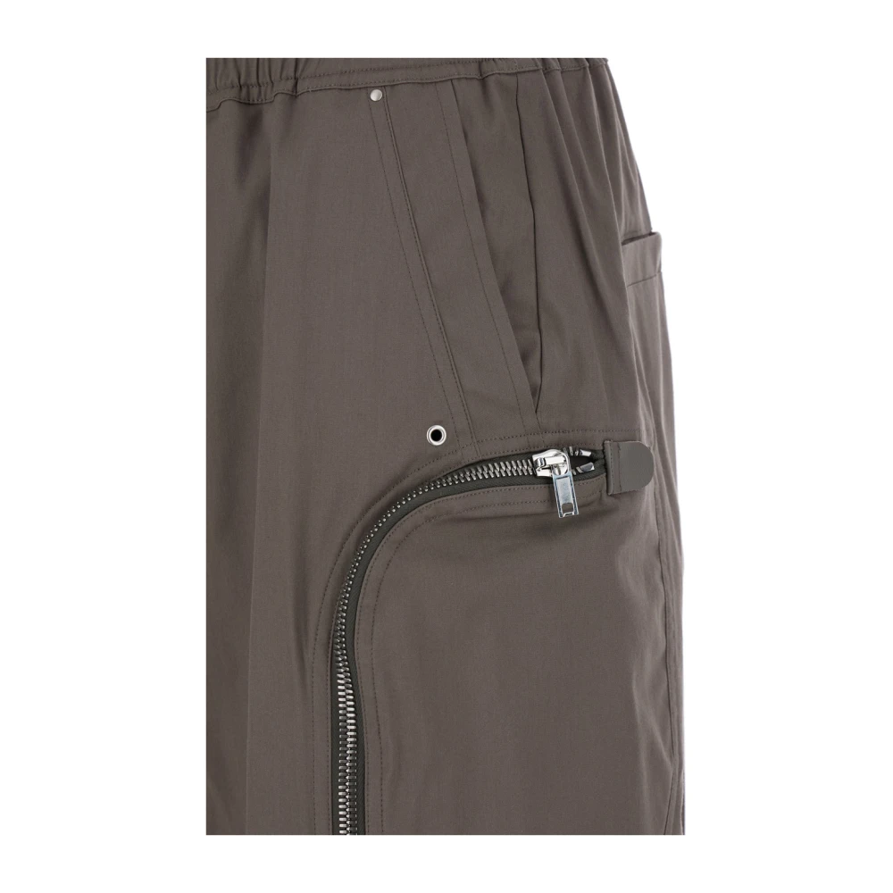 Rick Owens Grijze Elastische Taille Trekkoord Shorts Katoen Gray Heren