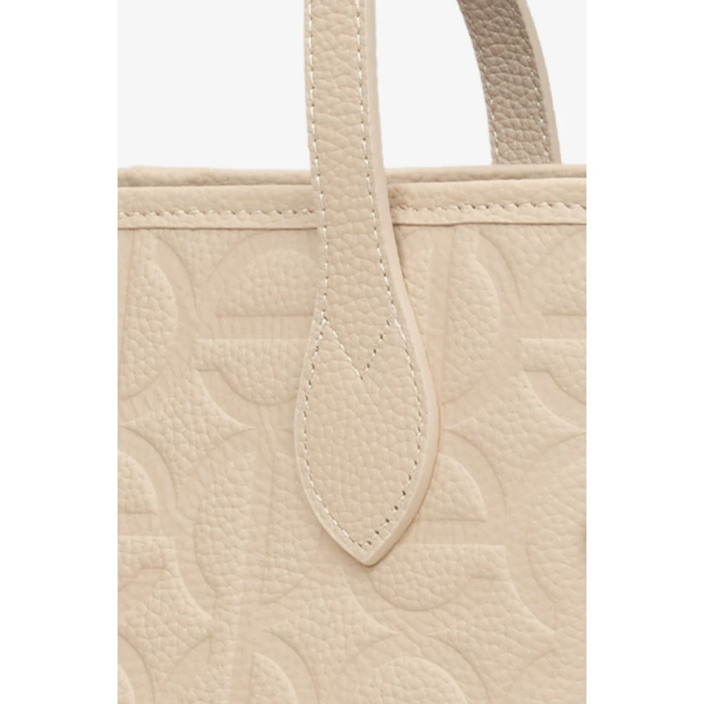 Estro Dames Beige Leren Shopper Tas Er00115046 Beige Dames
