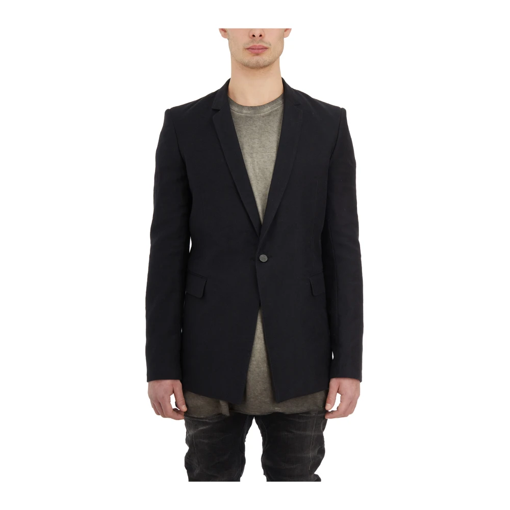 Boris Bidjan Saberi Katoen Linnen Blazer Gray Heren