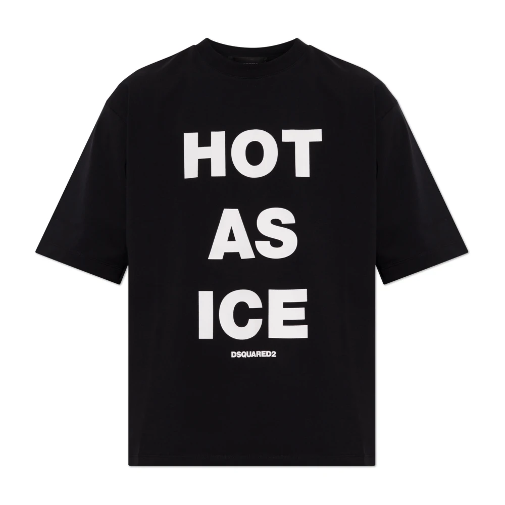 Dsquared2 , T-Shirts, Male, Black, M, Printed T-Shirt