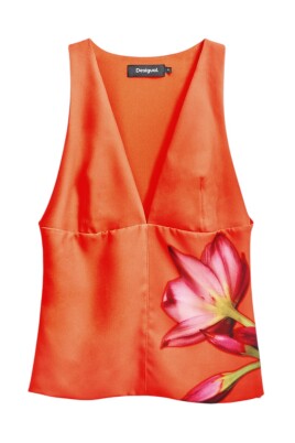 floral-v-neck-sleeveless-top