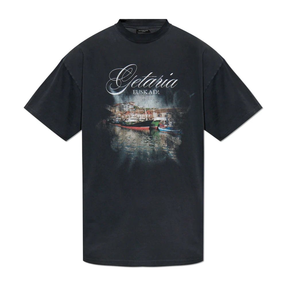 Balenciaga Getaria Tubular Oversized T-Shirt Gray Heren