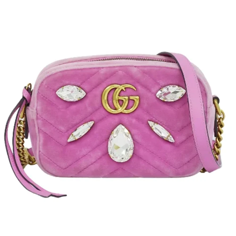 Gucci Vintage Pre-owned Velvet gucci-bags Pink Dames