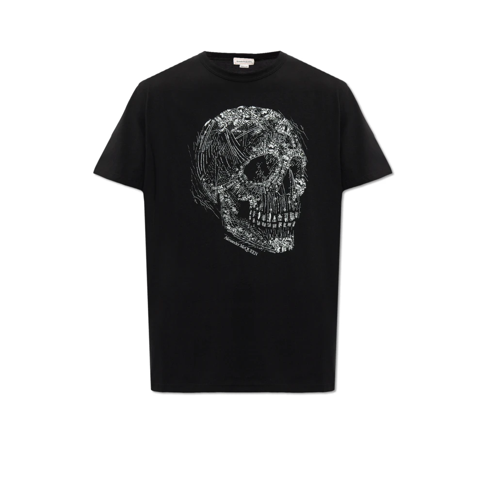 Alexander mcqueen Kristallen Skull T-Shirt Black Heren