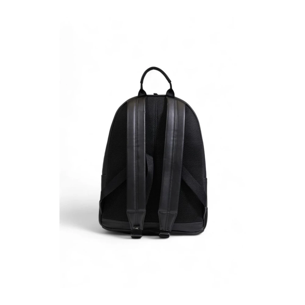 Calvin Klein Zwarte Polyethyleen Rugzak met Polyurethaan Samenstelling Black Heren