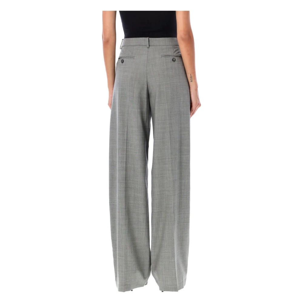Magda Butrym Grijze Wol Flare Broek Aw24 Gray Dames