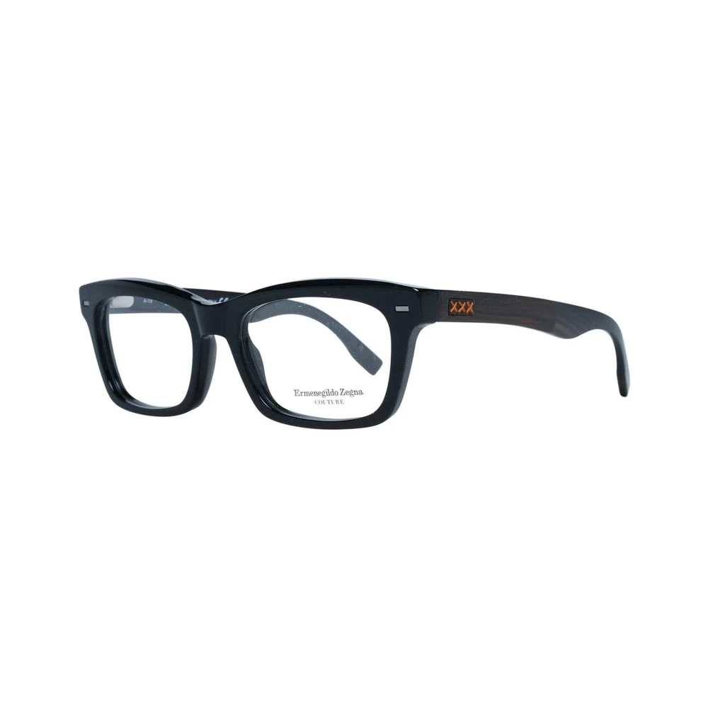 Ermenegildo Zegna Zwarte Trapezium Optische Brillen met Veerscharnier Black Heren