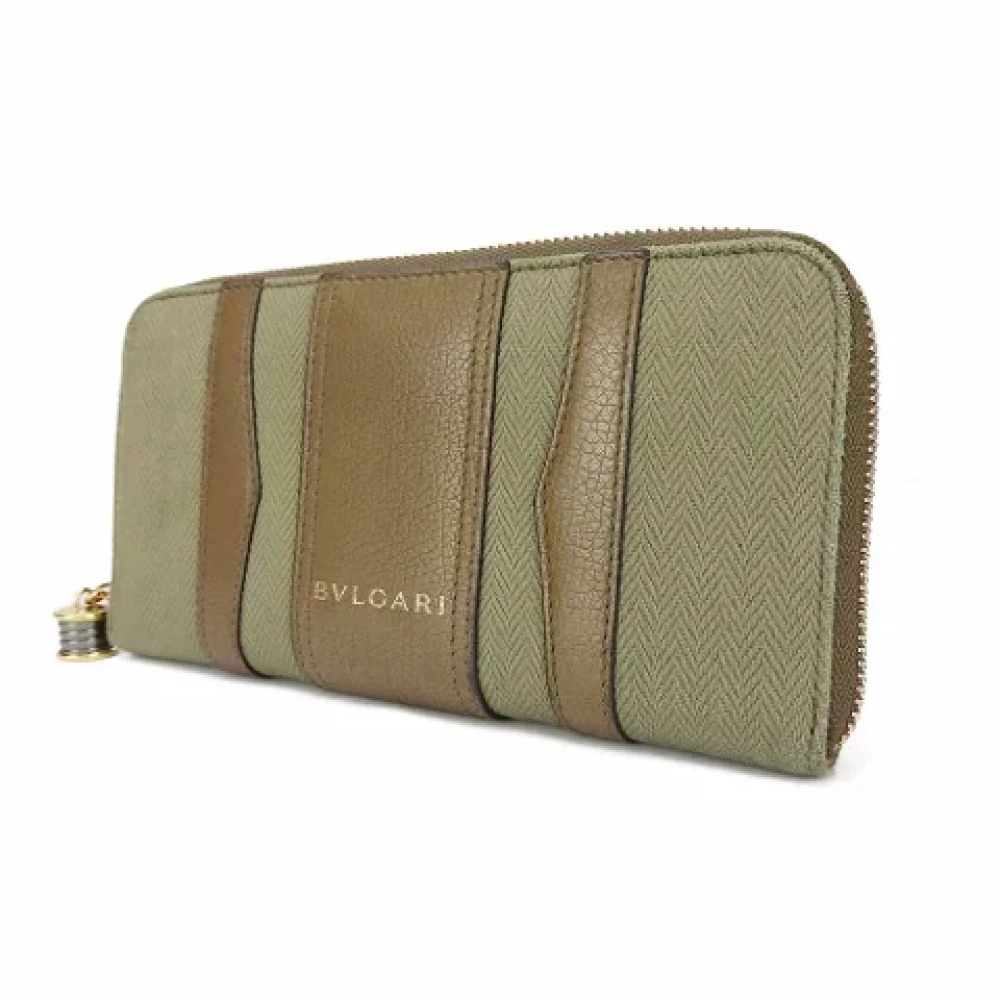 Bvlgari Vintage Pre-owned Canvas wallets Green Dames
